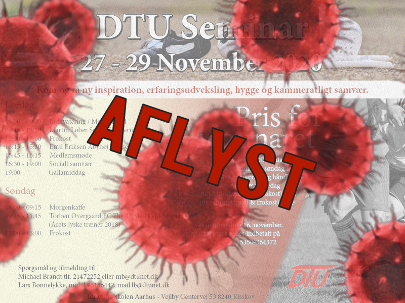 AFLYST! DTU Seminar 27 – 29 November 2020