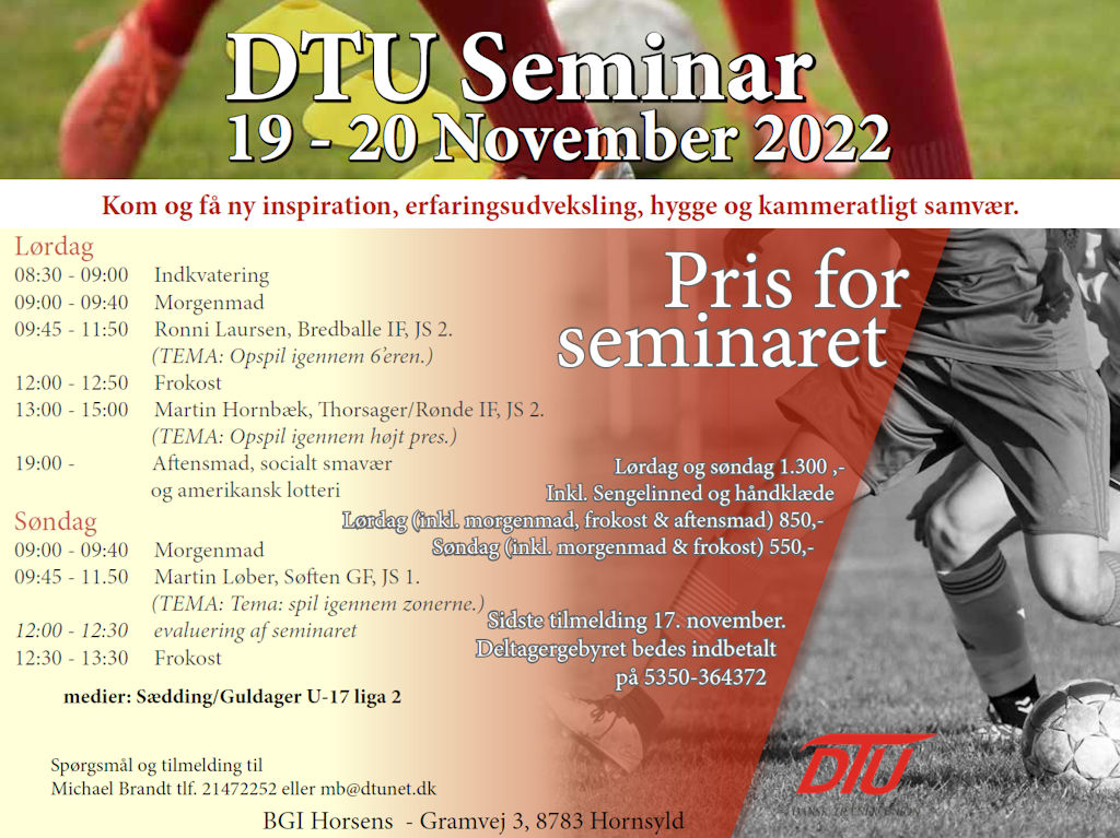 DTU seminar 19-20 Nov. – 2022